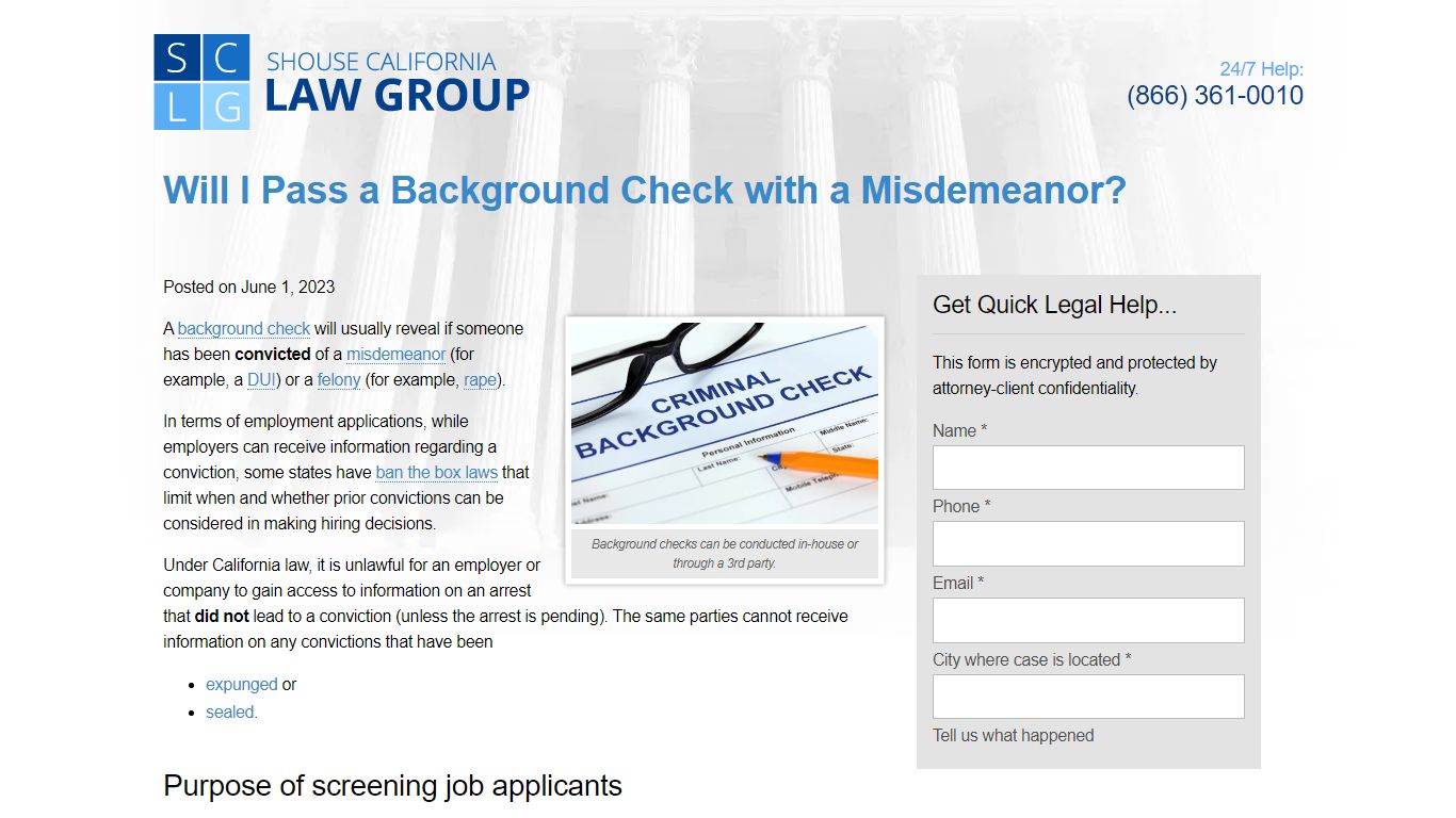 Will I Pass a Background Check with a Misdemeanor?